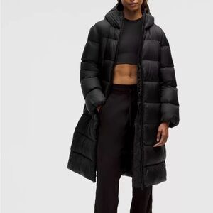 lululemon athletica Black Long Puffer Jacket
